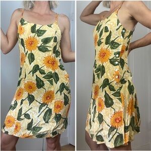 Vintage 90s Express Sunflower Mini Dress size 5/6